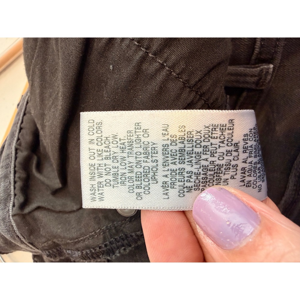 FRAME Le High Straight‎ Jeans Maverick Rips Black Distressed 30 LHST208 - Picture 9 of 10